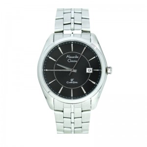 Alexandre Christie AC 8578 Silver Black Man Steel MDBSSBA